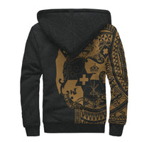 Tonga Polynesian Personalised Custom Sherpa Hoodie - Gold Line - Polynesian Pride