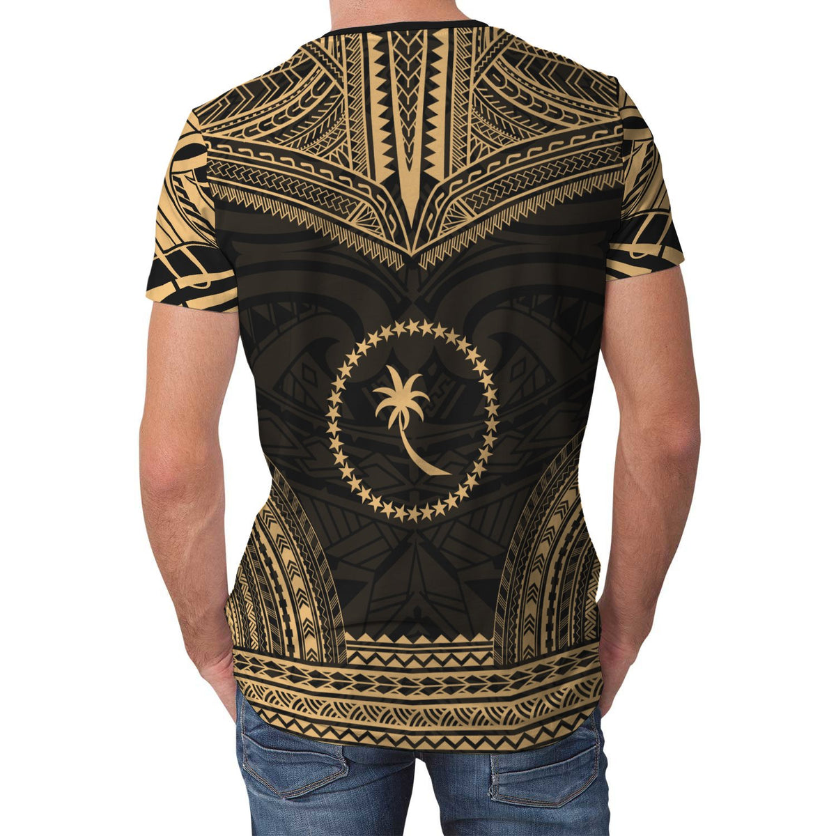 Chuuk T Shirt Chuuk Polynesian Chief Gold Version - Polynesian Pride