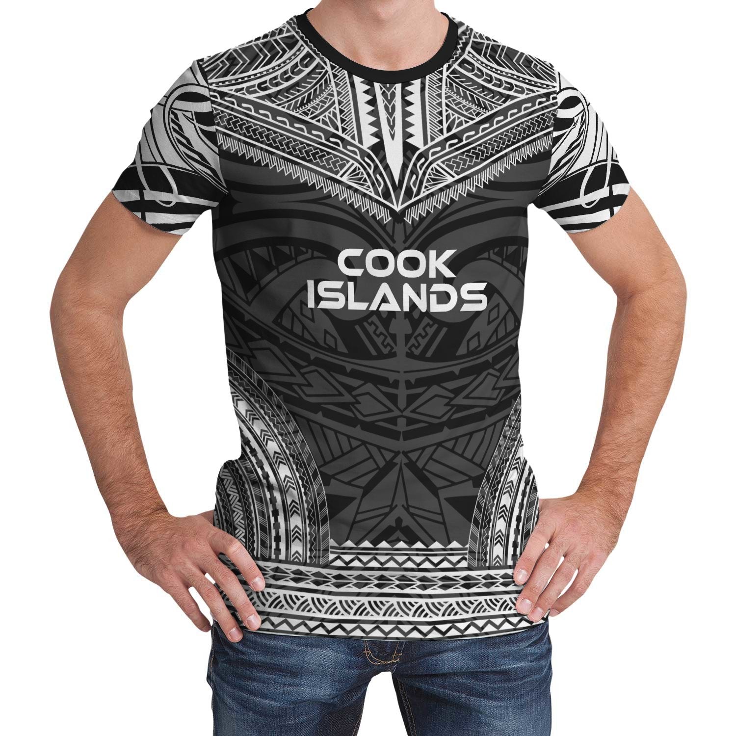 Cook Islands T Shirt Polynesian Polynesian Chief Black Version Unisex Black - Polynesian Pride