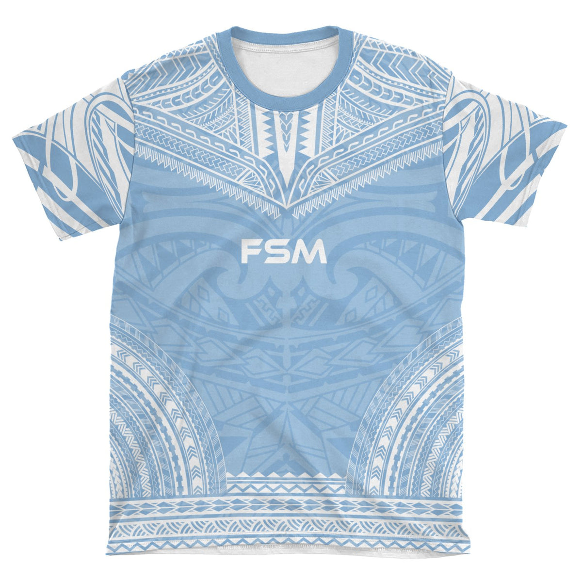 Federated States of Micronesia T Shirt F S M Polynesian Chief Light Blue Version - Polynesian Pride