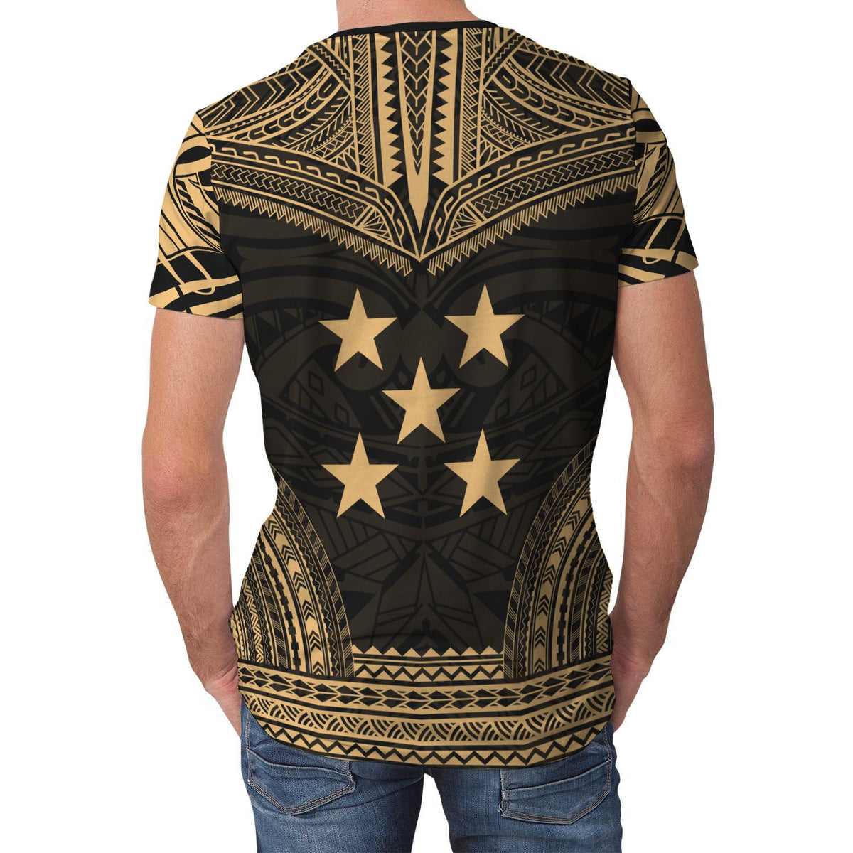 Gambier Islands T Shirt National Polynesian Chief Gold Version - Polynesian Pride