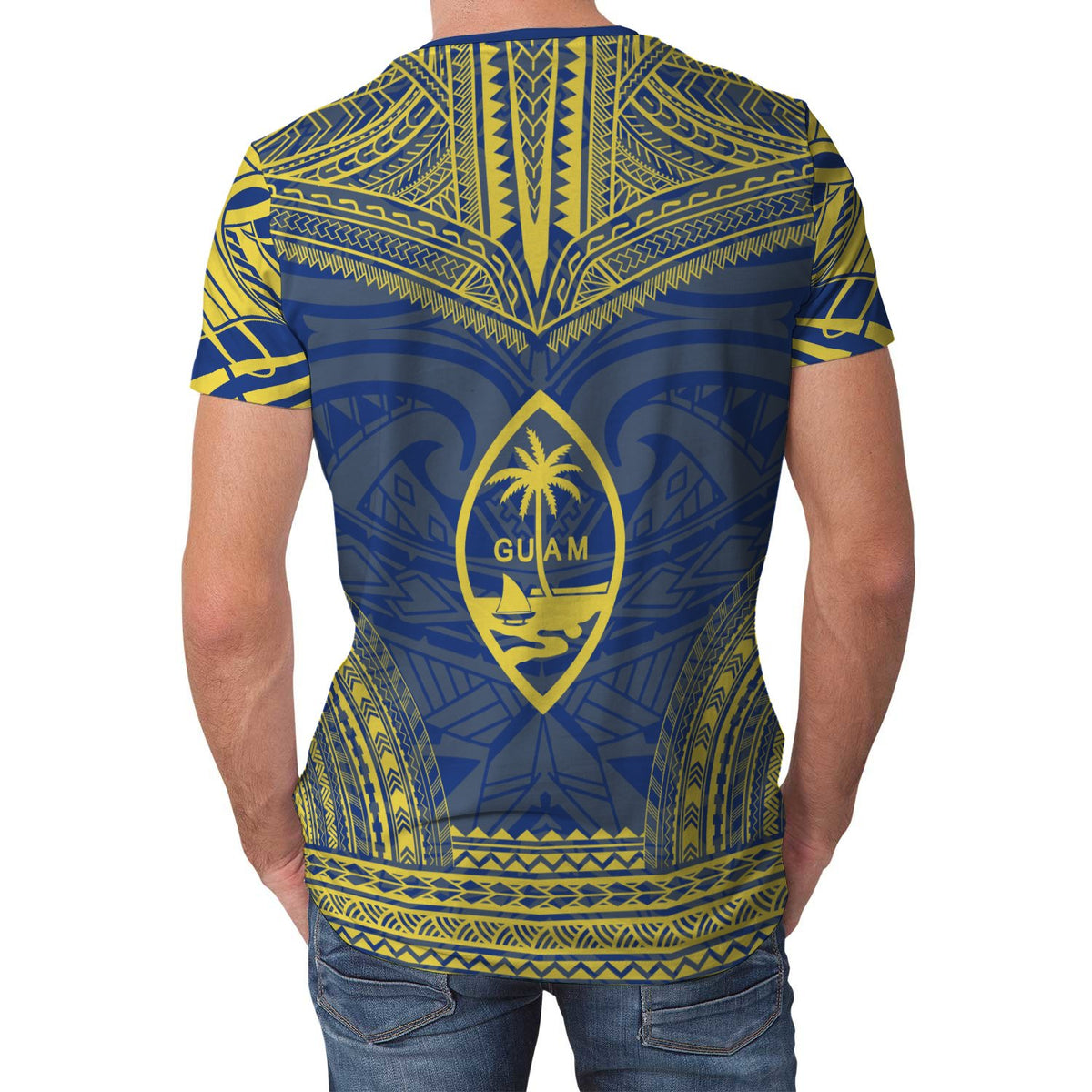 Guam T Shirt Guam Polynesian Chief Blue Version - Polynesian Pride