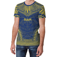 Guam T Shirt Guam Polynesian Chief Blue Version - Polynesian Pride