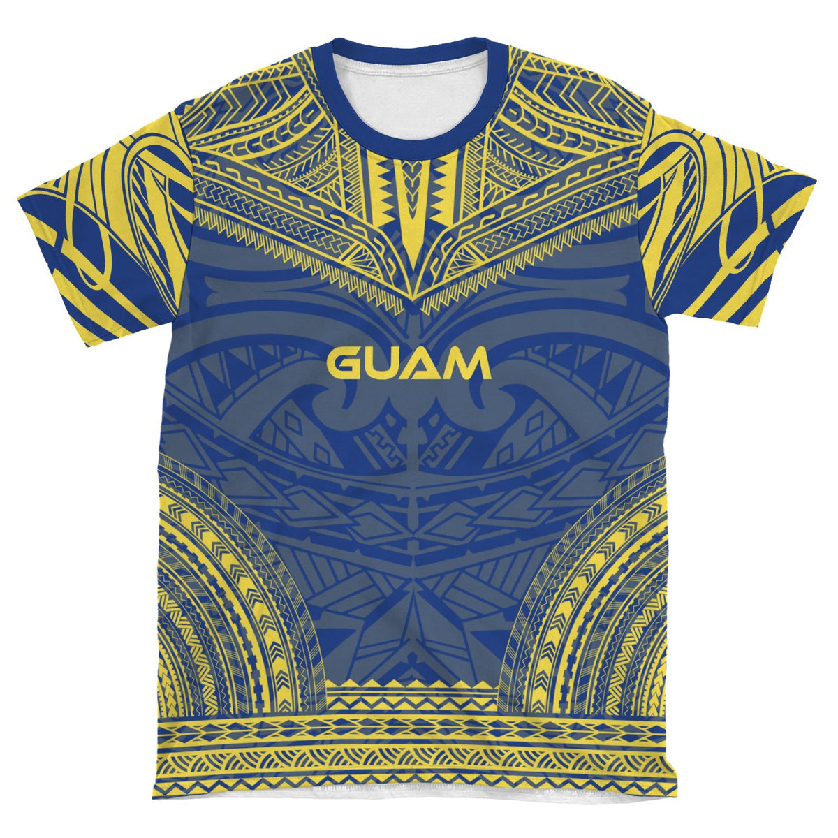 Guam T Shirt Guam Polynesian Chief Blue Version - Polynesian Pride