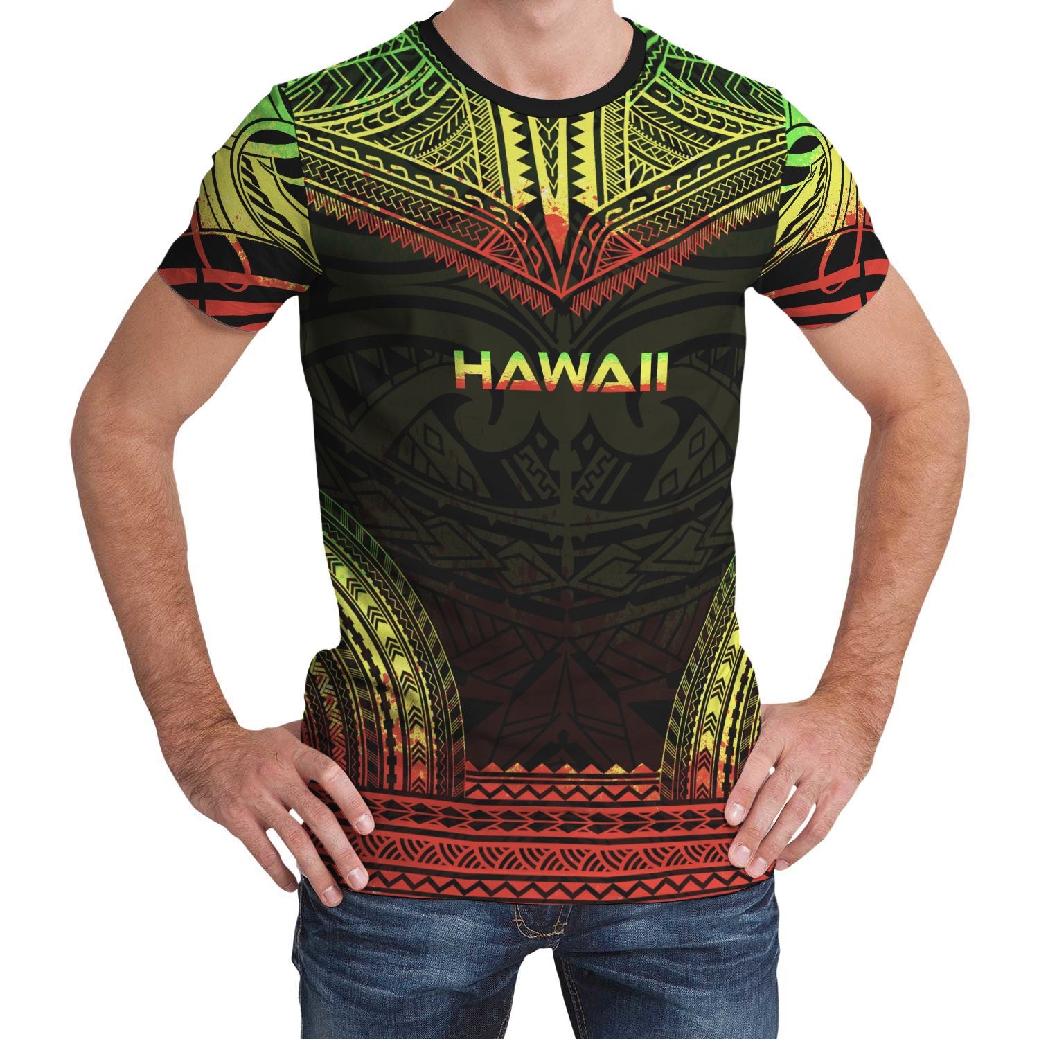 Hawaii T Shirt Hawaii Polynesian Chief Reggae Version Unisex Reggae - Polynesian Pride