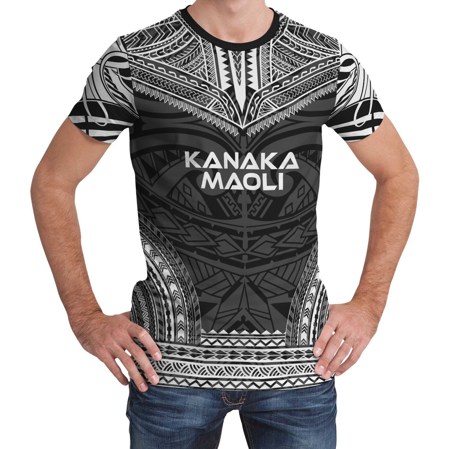 Polynesian Unisex T Shirt Kanaka Maoli Polynesian Chief Black Version Unisex Black - Polynesian Pride