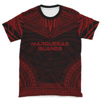 Marquesas Islands Unisex T Shirt Marquesas Islands Polynesian Chief Red Version - Polynesian Pride