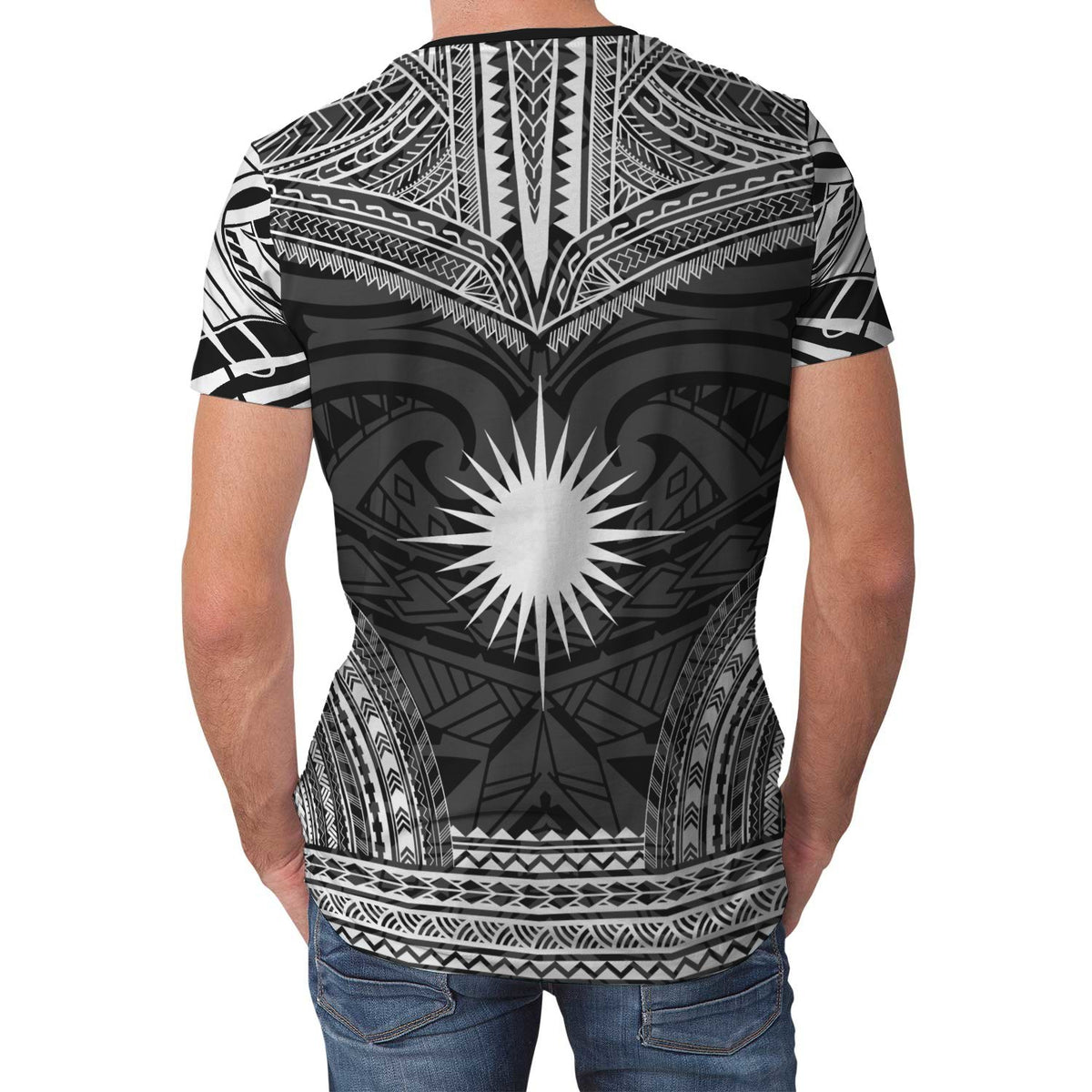 Marshall Islands Unisex T Shirt Marshall Islands Polynesian Chief Black Version - Polynesian Pride
