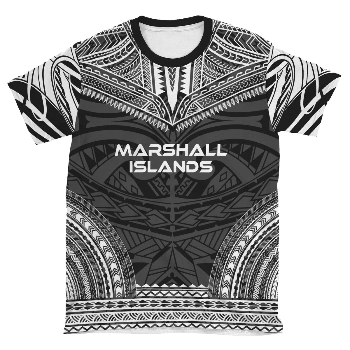 Marshall Islands Unisex T Shirt Marshall Islands Polynesian Chief Black Version - Polynesian Pride
