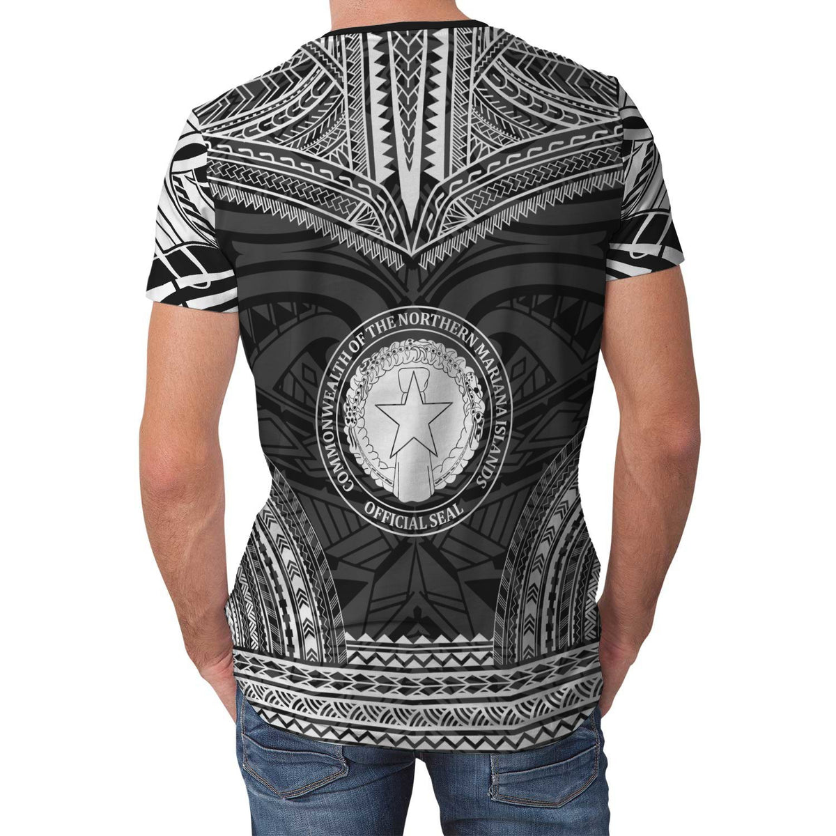 Northern Mariana Islands Unisex T Shirt C N M I Polynesian Chief Black Version - Polynesian Pride