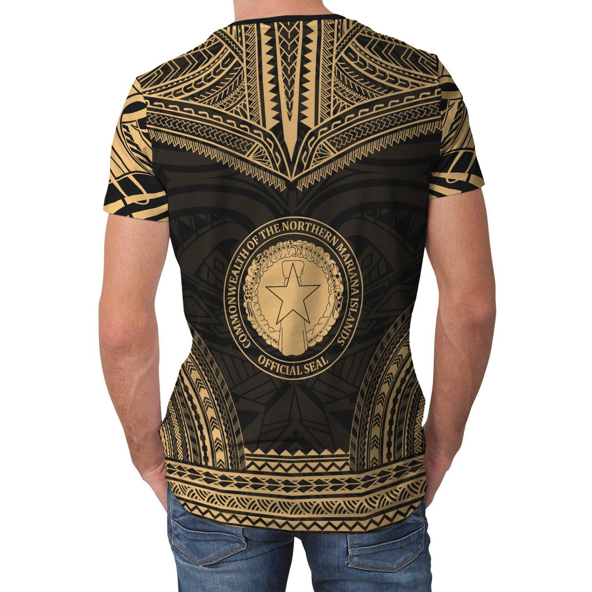 Northern Mariana Islands Unisex T Shirt C N M I Polynesian Chief Gold Version - Polynesian Pride