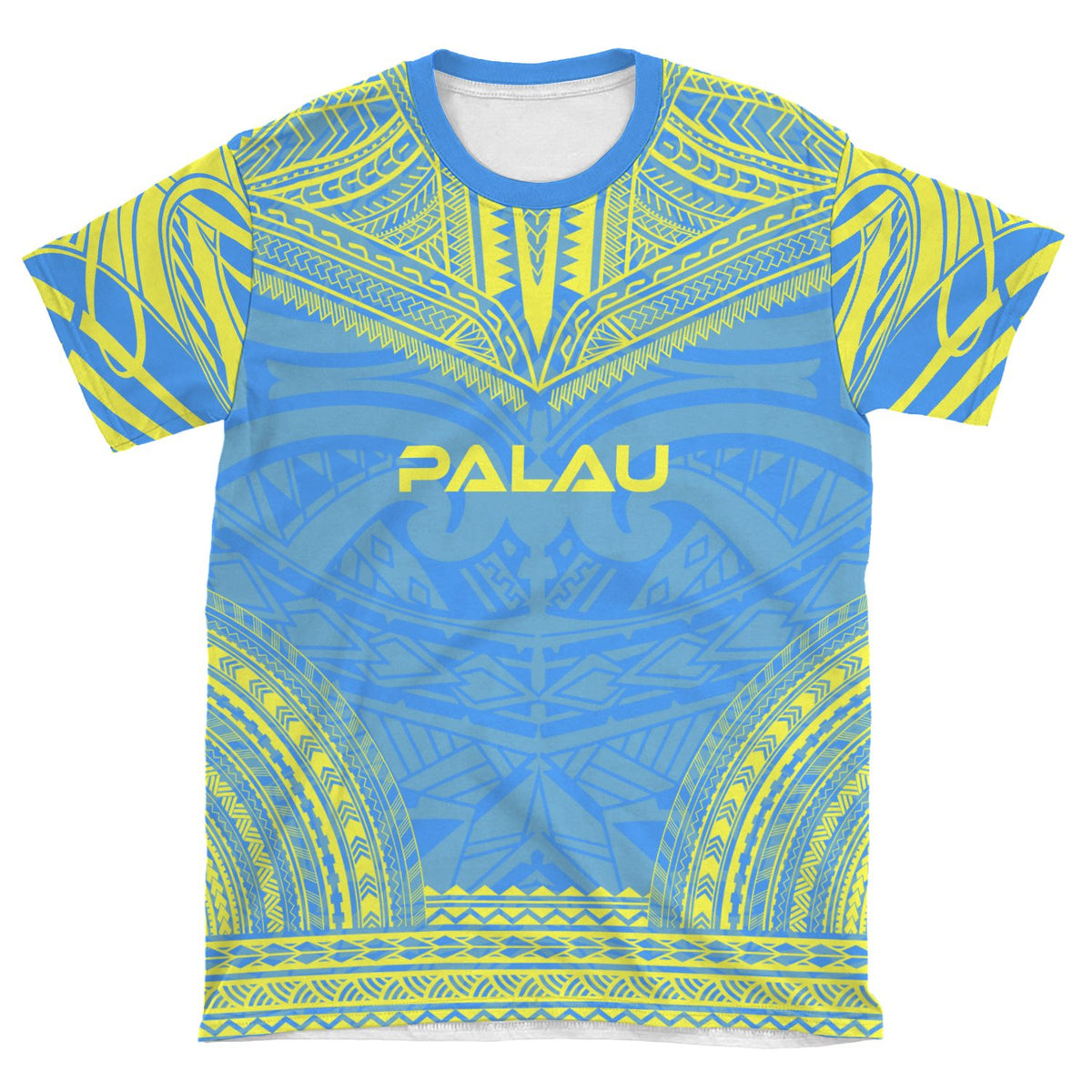 Palau Unisex T Shirt Palau Polynesian Chief Light Blue Version - Polynesian Pride