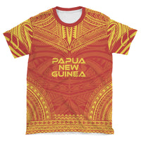 Papua New Guinea Unisex T Shirt Papua New Guinea Polynesian Chief Yellow Red Version - Polynesian Pride