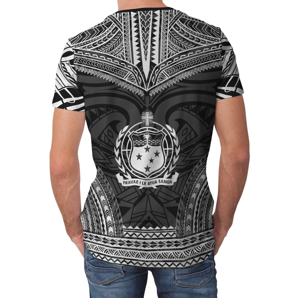 Samoa T Shirt Samoan Polynesian Chief Black Version - Polynesian Pride