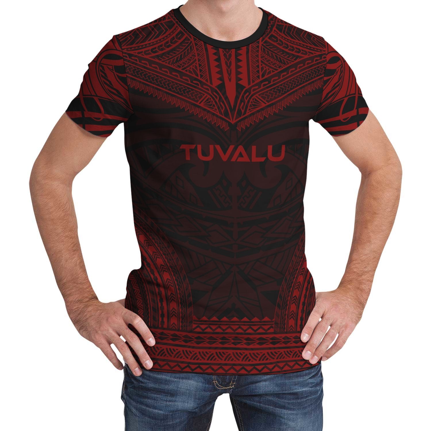 Tuvalu T Shirt Tuvaluan Polynesian Chief Red Version Unisex Red - Polynesian Pride