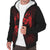 Tonga Polynesian All Over Sherpa Hoodie - Red Tribal Pattern - Polynesian Pride