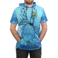 Cook Islands Hooded T Shirt Ocean Life - Polynesian Pride