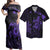 Polynesian Couple Outfits Matching Dress and Hawaiian Shirt Hawaii Map Turtle Plumeria Hibiscus Fish Hook Polynesian Purple RLT14 - Polynesian Pride