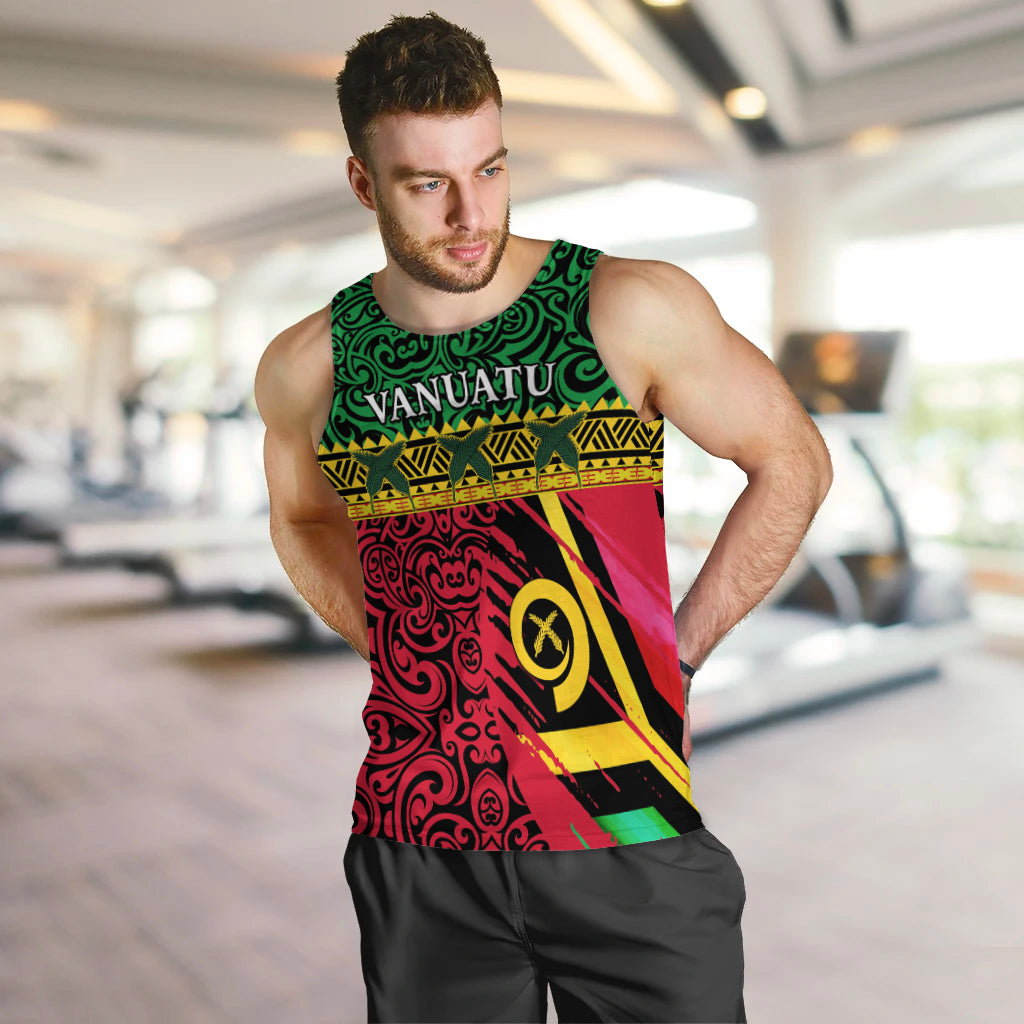 Vanuatu Dreamy Men Tank Top Flag and Pattern LT13 - Polynesian Pride