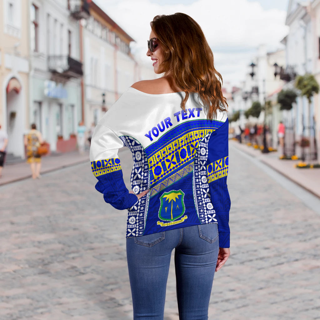 (Custom Personalised) Natabua High School Fiji Off Shoulder Sweater - NHS Polynesian LT13 - Polynesian Pride