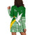 Tailevu Rugby Hoodie Dress Fiji Rugby Tapa Pattern Green LT13 - Polynesian Pride