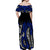 New Zealand Off Shoulder Long Dress Maori NZ Unique Blue LT13 - Polynesian Pride