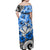 Hawaii Off Shoulder Long Dress Polynesian and Blue Hibiscus LT13 - Polynesian Pride