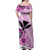 Hawaii Off Shoulder Long Dress Kakau Tribal Pink Batik Floral Ver.02 LT13 - Polynesian Pride