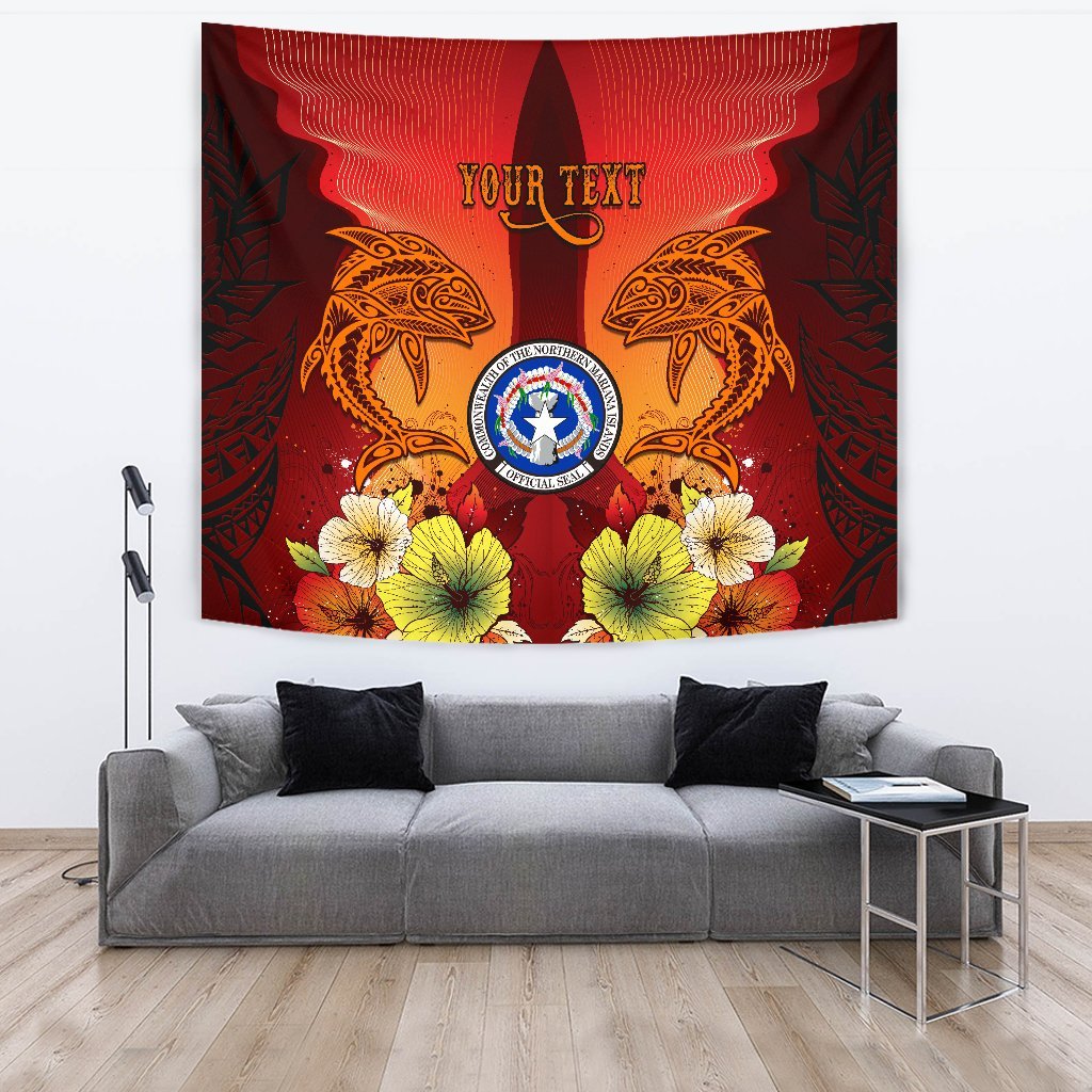 Northern Mariana Islands Custom Personalised Tapestries - Tribal Tuna Fish - Polynesian Pride