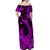 Hawaii Off Shoulder Long Dress Polynesia Purple Fish Hook LT13 - Polynesian Pride