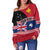 (Custom Personalised) Papua New Guinea and New Zealand Off Shoulder Sweater Polynesian PNG and NZ LT13 - Polynesian Pride