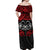 Marquesas Islands Off Shoulder Long Dress Red Polynesia Pattern Mix Tiki LT13 - Polynesian Pride