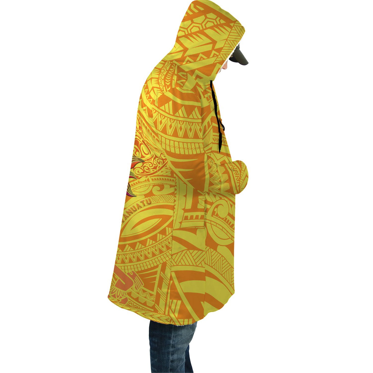 Polynesian Cloak - Vanuatu Symbols With Hibiscus - Polynesian Pride