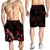 Yap Polynesian Men's Shorts - Turtle With Blooming Hibiscus Red - Polynesian Pride