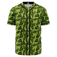 Tropical Green Baseball Jersey Black - Polynesian Pride