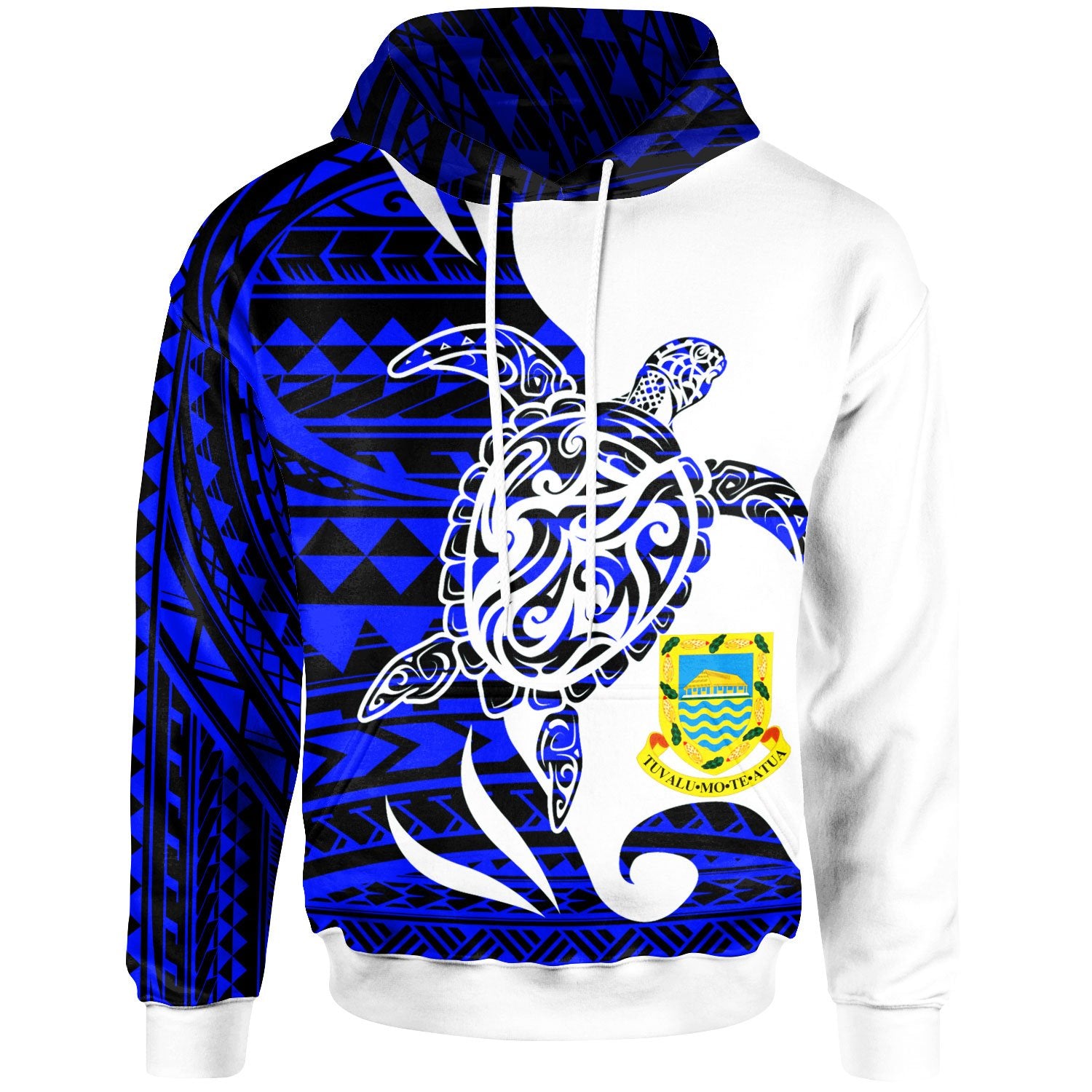 Tuvalu Custom Hoodie Mega Turtle Unisex Blue - Polynesian Pride