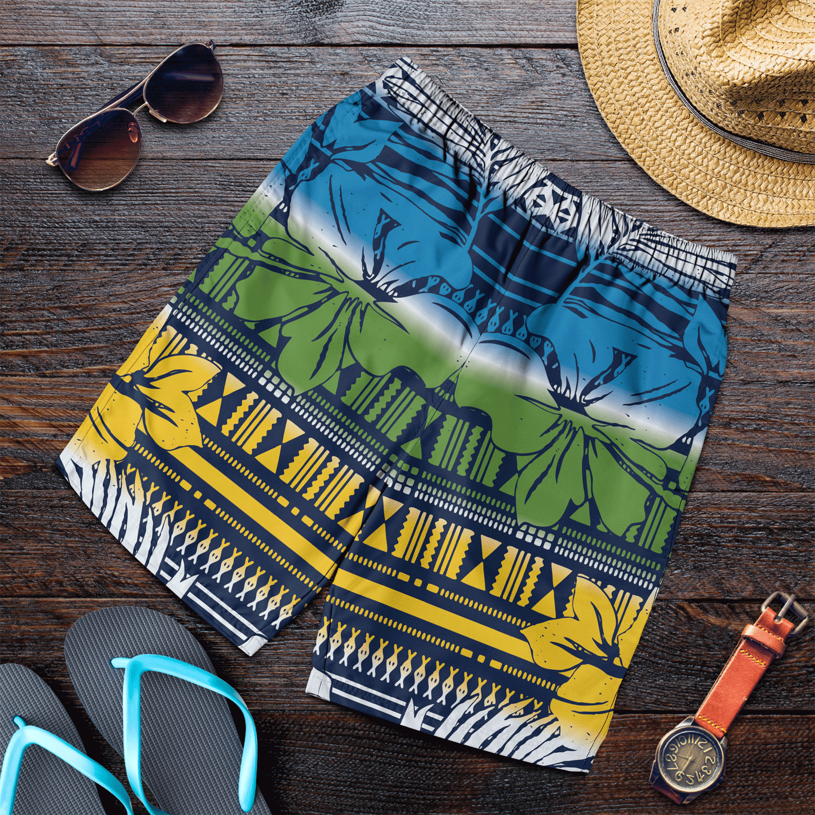 Polynesian Shirt - Hibiscus Flower Tribal Fabric - Polynesian Pride