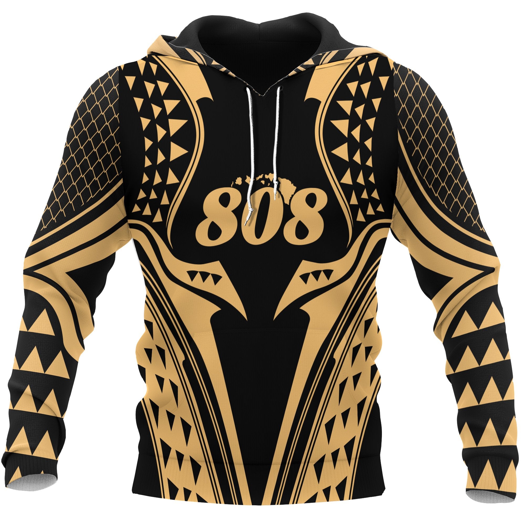 Hawaii Hoodie Gold Fin Style Unisex Gold - Polynesian Pride