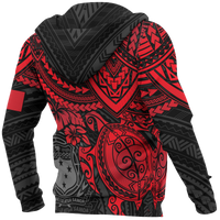Samoa Polynesian Hoodie Red Turtle - Polynesian Pride