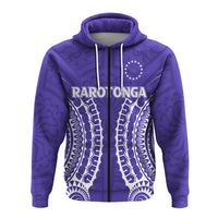 Custom Cook Islands Rarotonga Zip Hoodie Purple Tribal Pattern LT12 - Polynesian Pride