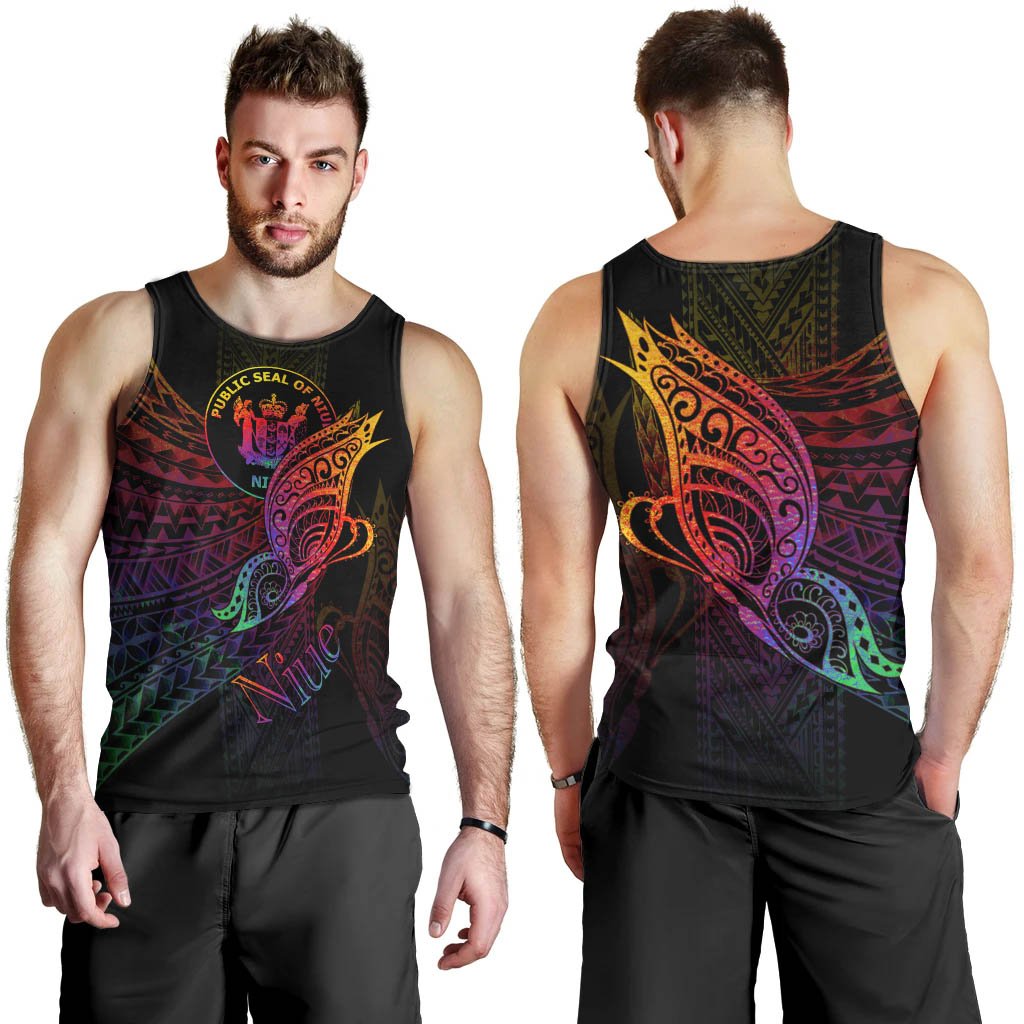 Niue Men Tank Top - Butterfly Polynesian Style - Polynesian Pride