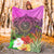 American Samoa Polynesian Premium Blanket - Manta Ray Tropical Flowers - Polynesian Pride