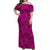 Hawaii Off Shoulder Long Dress Turtle Mix Polynesian Ver.04 LT13 Women Purple - Polynesian Pride