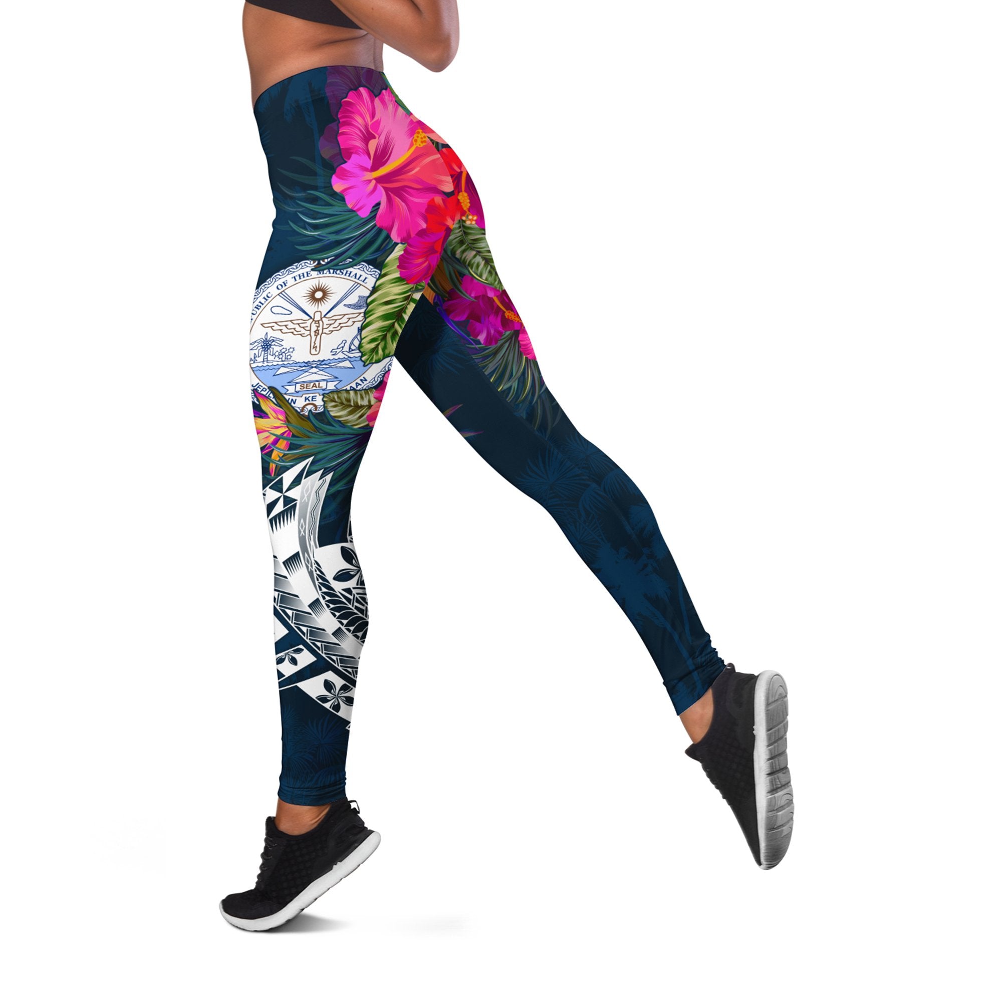 Marshall Islands Leggings - Marshall Islands Summer Blue - Polynesian Pride