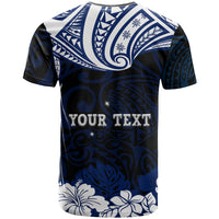 (My Queen 21) Hawaii Custom T Shirt Hibicus Flowers and Polynesian Pattern Blue RLT14 - Polynesian Pride