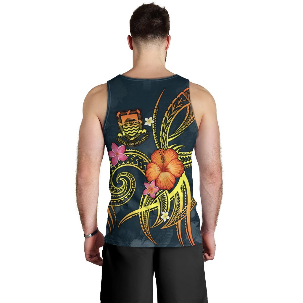Tuvalu Polynesian Personalised Men's Tank Top - Legend of Tuvalu (Blue) - Polynesian Pride