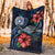 Northern Mariana Islands Polynesian Premium Blanket - Blue Turtle Hibiscus - Polynesian Pride