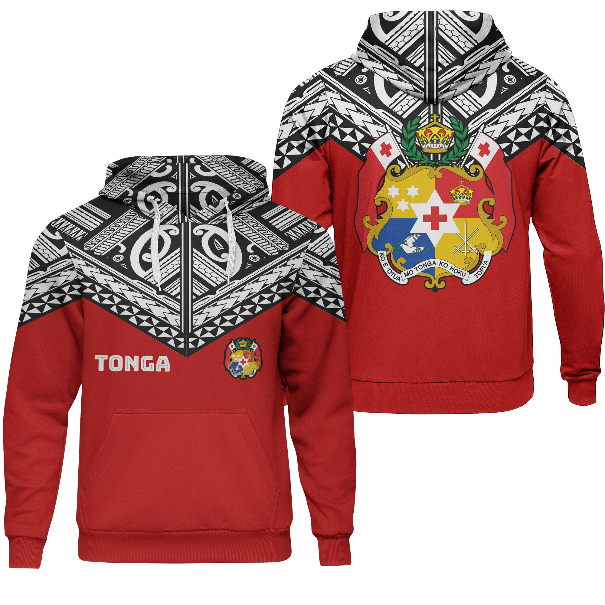 Tonga Polynesian Hoodie Unisex Red - Polynesian Pride