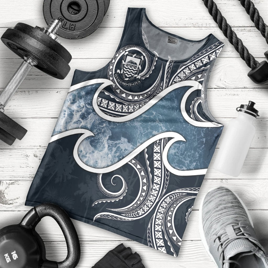 Tuvalu Polynesian Men's Tank Top - Ocean Style Blue - Polynesian Pride