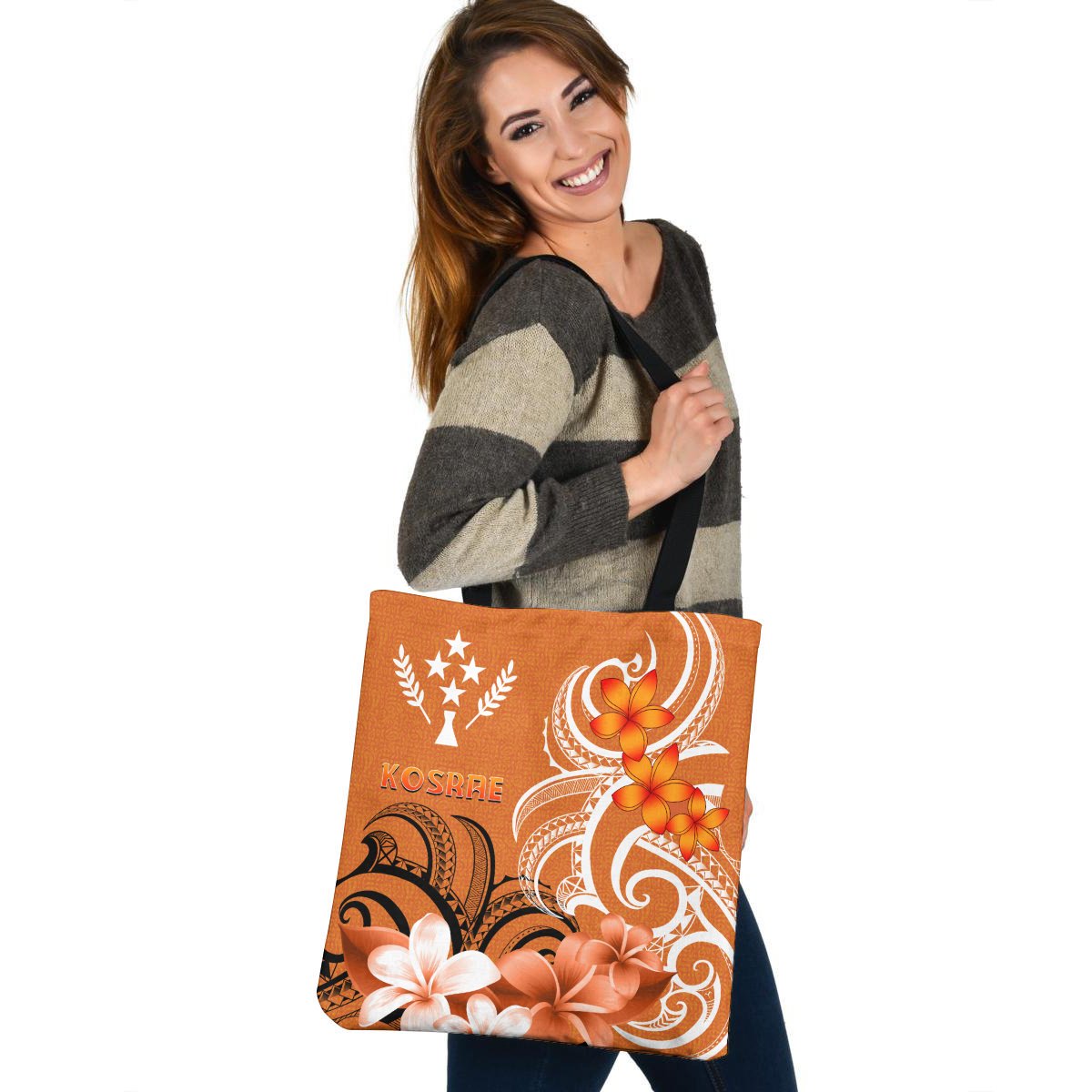 Kosrae Tote Bags - Kosrae Spirit Tote Bag One Size Orange - Polynesian Pride